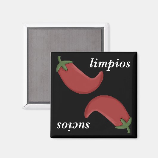 Chili Rojo Schattige Vaatwasser Magneet (Voorkant / Achterkant)