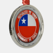 Chili Ronde Emblem Metalen Ornament (Rechts)