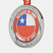 Chili Ronde Emblem Metalen Ornament (Links)