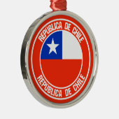 Chili Ronde Emblem Metalen Ornament (Rechts)