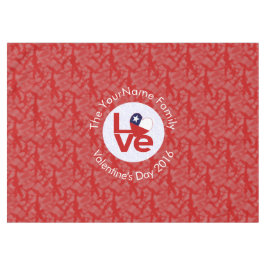Chili Rood LOVE Vlag Gepersonaliseerd  Tafelkleed