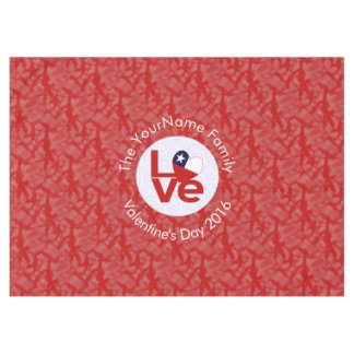 Chili Rood LOVE Vlag Gepersonaliseerd Tafelkleed