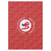 Chili Rood LOVE Vlag Gepersonaliseerd Tafelkleed (Voorkant)