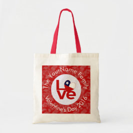 Chili Rood LOVE Vlag Gepersonaliseerd  Tote Bag