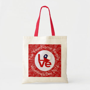 Chili Rood LOVE Vlag Gepersonaliseerd  Tote Bag