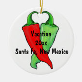 Chili rood of groen? Fotosjabloon Kerstmis Keramisch Ornament (Voorkant)