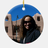 Chili rood of groen? Fotosjabloon Kerstmis Keramisch Ornament (Achterkant)