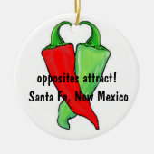 Chili rood of groen? Keramische kerstversiering Keramisch Ornament (Voorkant)