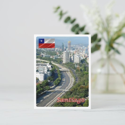Chili - Santiago - Rio Mapocho - Briefkaart (Staand voorkant)