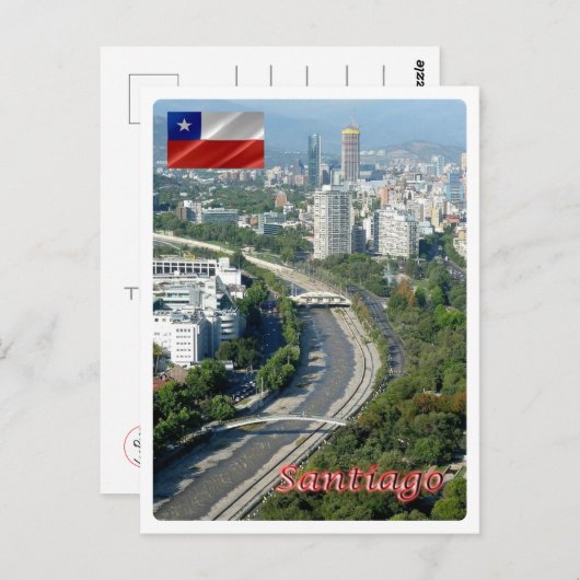 Chili - Santiago - Rio Mapocho - Briefkaart (Voorkant / Achterkant)