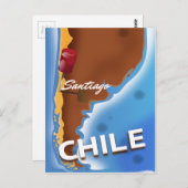 Chili santiago Vintage Travel poster Briefkaart (Voorkant / Achterkant)