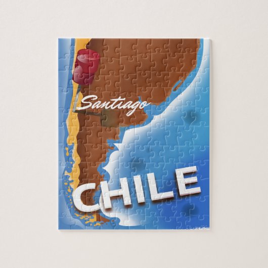 Chili santiago Vintage Travel poster Legpuzzel (Verticaal)
