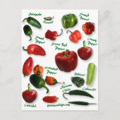 Chili Varieties Briefkaart (Voorkant)