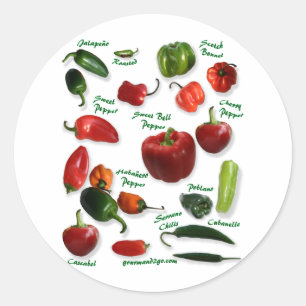 Chili Varieties Ronde Sticker
