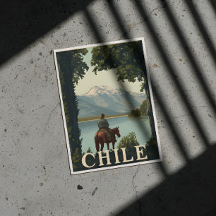 Chili Vintage Reizen Andes Mountain Briefkaart