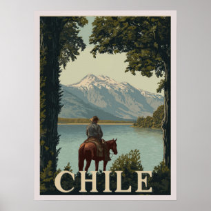 Chili Vintage Reizen Andes Mountain Poster