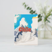 Chili Vintage Travel Poster Briefkaart (Staand voorkant)