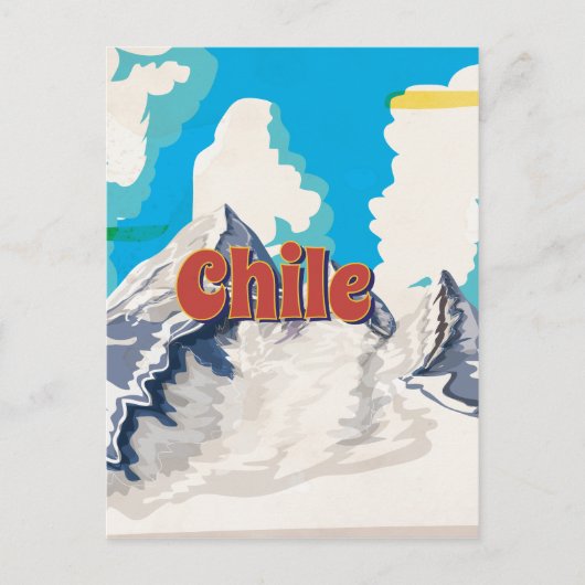 Chili Vintage Travel Poster Briefkaart (Voorkant)