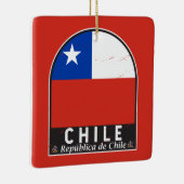 Chili Vlag Embleem Noodlijdende  Keramisch Ornament (Rechts)