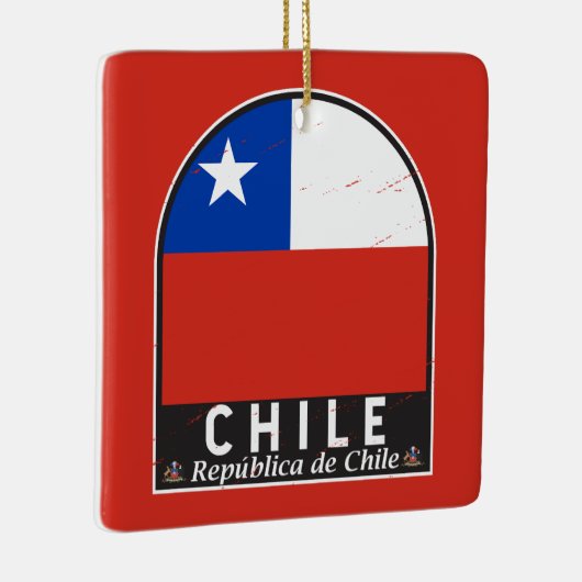 Chili Vlag Embleem Noodlijdende  Keramisch Ornament (Rechts)