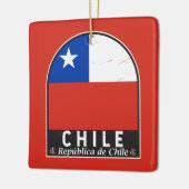 Chili Vlag Embleem Noodlijdende  Keramisch Ornament (Links)