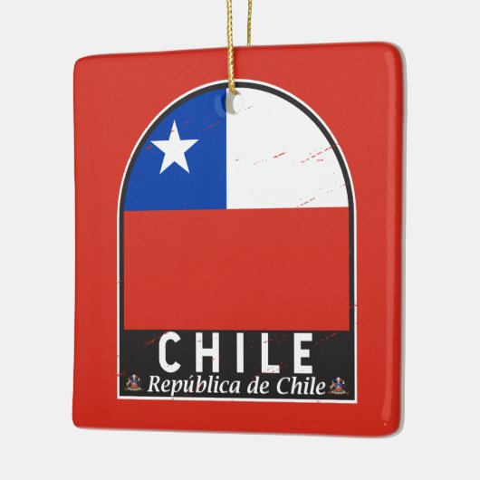 Chili Vlag Embleem Noodlijdende  Keramisch Ornament (Links)
