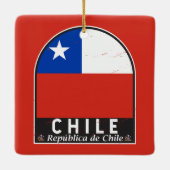 Chili Vlag Embleem Noodlijdende  Keramisch Ornament (Achterkant)