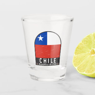 Chili Vlag Embleem Noodlijdende Shot Glas