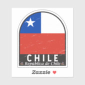 Chili Vlag Embleem Noodlijdende  Sticker (Vel)