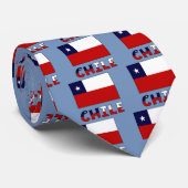 Chili Vlag en Naam in Kleur Stropdas (Opgerold)