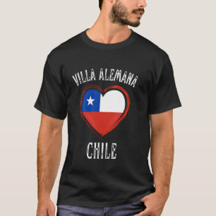Chili Vlag Hart Villa Alemana Stad T-shirt