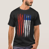 Chili vlag met borstelverf geweven geïsoleerd t-shirt (Voorkant)