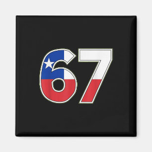 Chili Vlag Nummer 67 Viering Ontwerp Magneet
