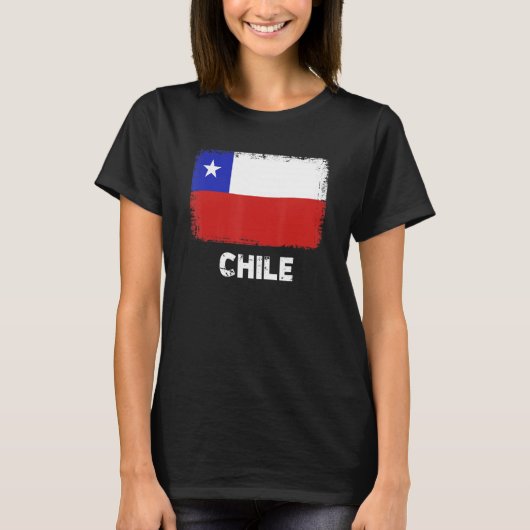 Chili vlag ondersteunt Chileense Mannen T-shirt (Voorkant)