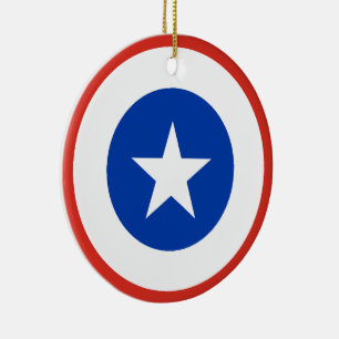 Chili Vlag Roundel, Ronde Chileense vlag Keramisch Ornament
