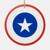 Chili Vlag Roundel, Ronde Chileense vlag Keramisch Ornament (Achterkant)