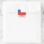 Chili Vlag T-shirt met Chileens Motto Ronde Sticker (Tas)