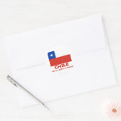 Chili Vlag T-shirt met Chileens Motto Ronde Sticker (Envelop)