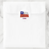 Chili Waving Flag met naam Ronde Sticker (Tas)