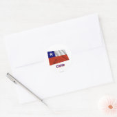 Chili Waving Flag met naam Ronde Sticker (Envelop)