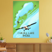 Chilika Lake India reisposter Canvas Afdruk (Insitu (Woonkamer))