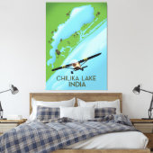 Chilika Lake India reisposter Canvas Afdruk (Insitu (Slaapkamer))
