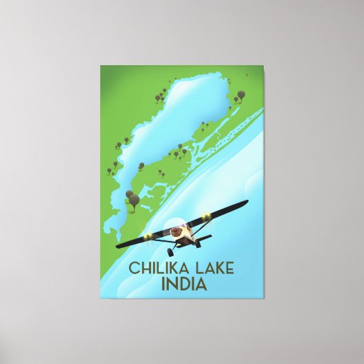 Chilika Lake India reisposter Canvas Afdruk (Voorkant)