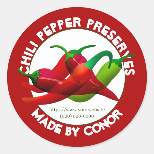 Chilipeper Conserver 3" Cirkel Ronde Sticker (Voorkant)