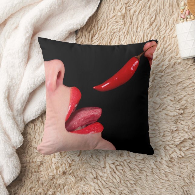 Chilipeper lippen kussen (Deken)