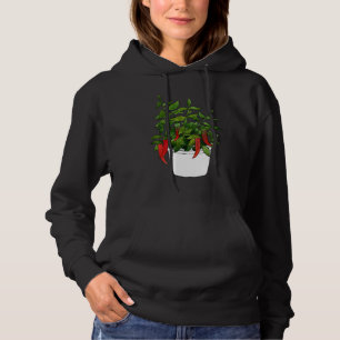 Chilipeper Plant Pepers Chili Fruit Rood Pittig Hoodie