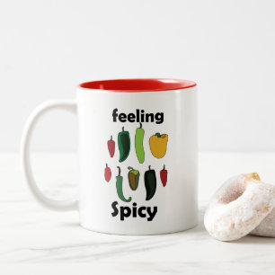 Chilipeper Voelt heet Feestje Tweekleurige Koffiemok