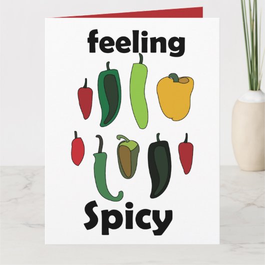 Chilipeper Voelt Spicy Fiesta Feest Kaart (Voorkant)