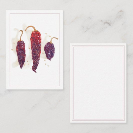 CHILIPEPERS 2.5x3.5 Platte Kaart Notitiekaartje (Voorkant / Achterkant)