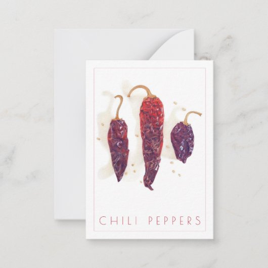 CHILIPEPERS 2.5x3.5 Platte Kaart + Tekst Notitiekaartje (Voorkant)